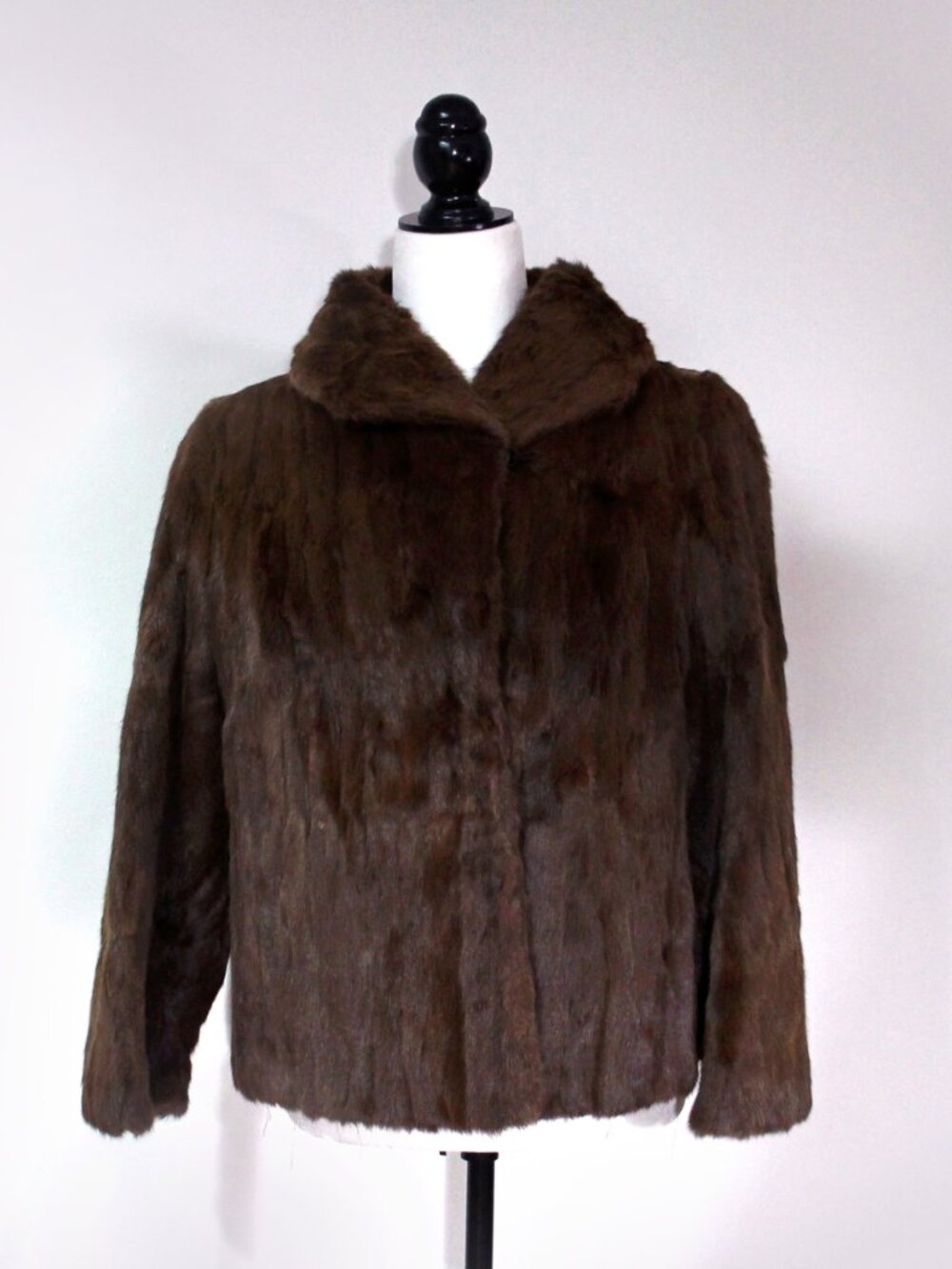 Vintage Brown Squirrel Fur Coat, Mid Century, Made in Canada, XS/S